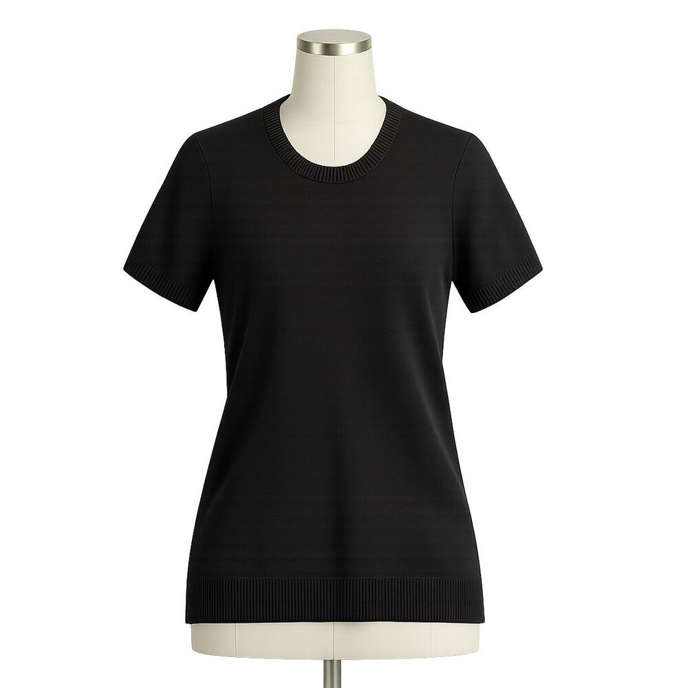 Banana Republic Black Short-Sleeve Cotton Sweater Tee – Size L